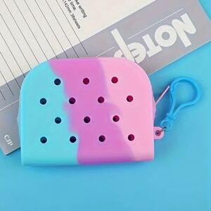 Zipper Coin Purse Silicone Clip On Pastel for BOGG or Croc Charms